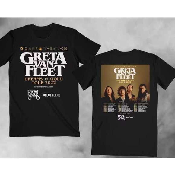 Brooke
B Other - Greta Van Fleet Dreams In Gold Tour 2 Sided Rock Concert Unisex Tee T-Shirt